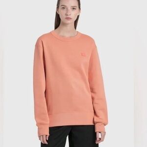 ACNE STUDIOS Fairview Face Cotton Peach Pink Sweatshirt